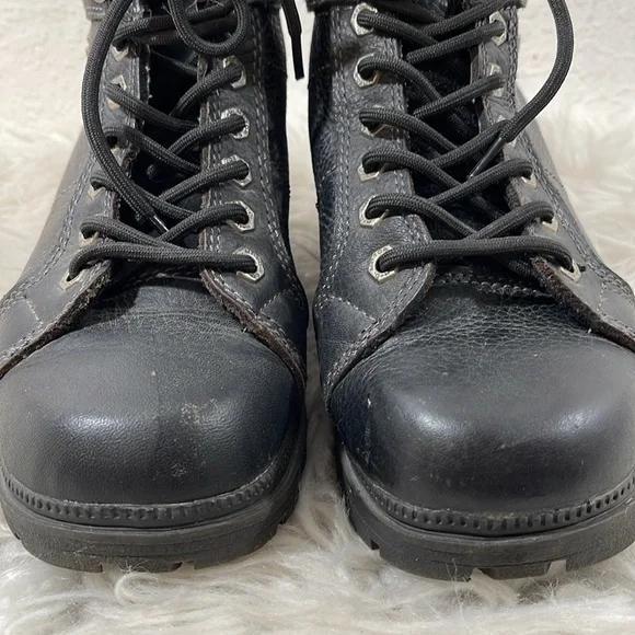 HARLEY DAVIDSON WOMEN'S TYLER MOTORCYCLE BOOTS ROUND TOE LEATHER - Picture 4 of 16